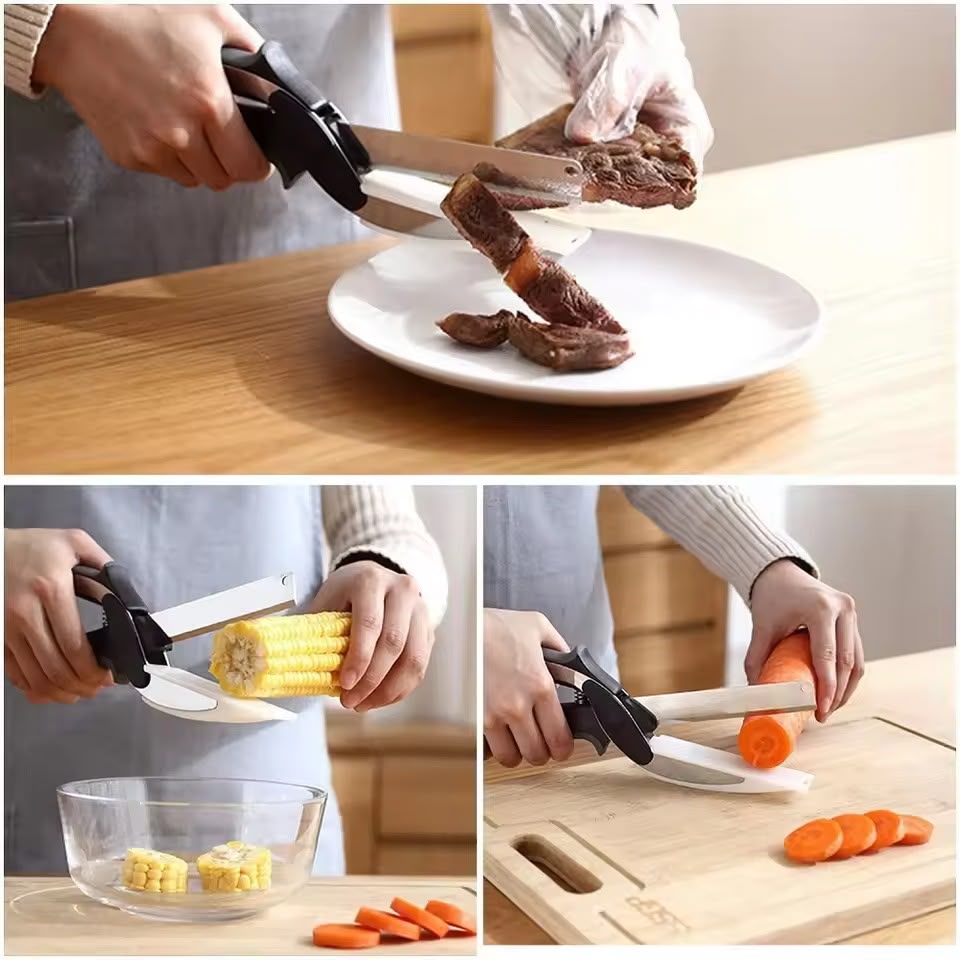 SEYDI 9.6" Cutting Board Scissors for Food with Stainless Steel Blade